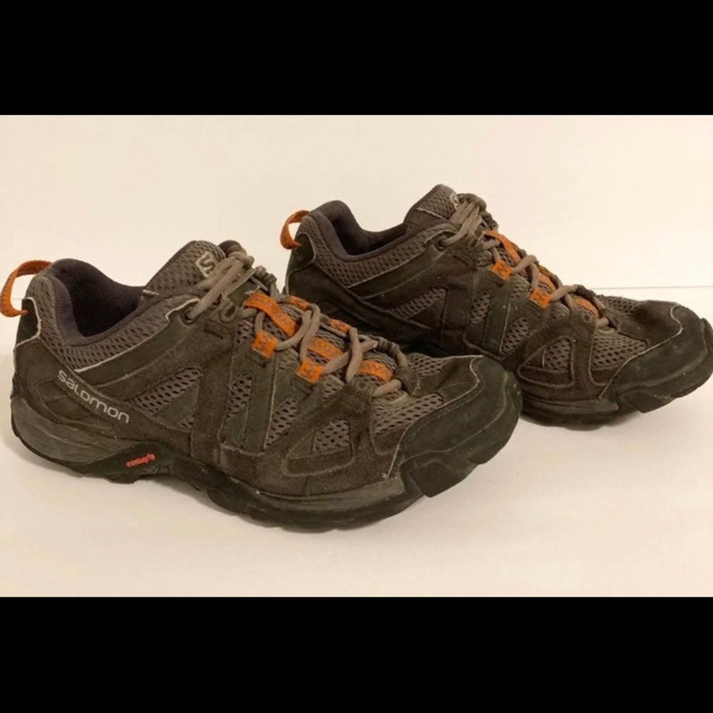 Salomon hiking shoes brown orange size 8.5M 39 EU